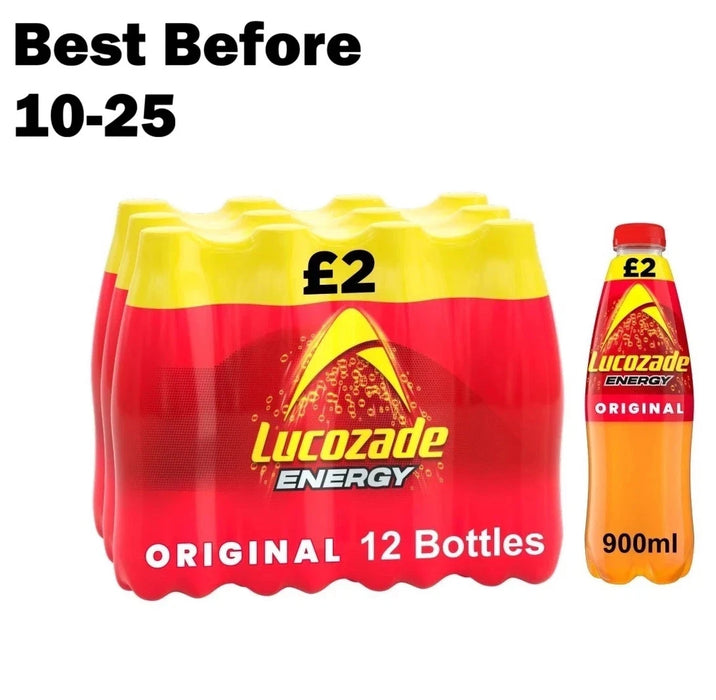 12X900ml Lucozade Energy Drink Original  BBE 10-25 RRP £18 Sale price £5.99