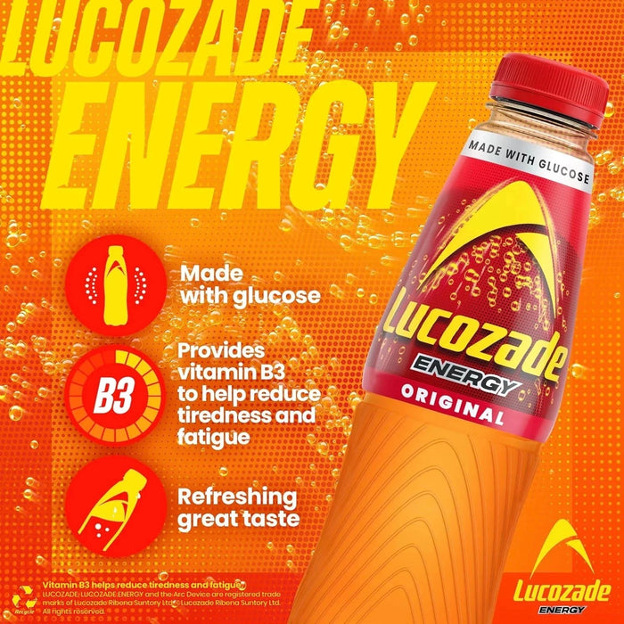 12X900ml Lucozade Energy Drink Original  BBE 10-25 RRP £18 Sale price £5.99