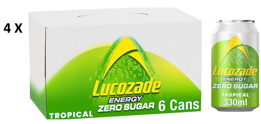 24X330ml Lucozade Energy Zero Sugar Drink Tropical  BBE 05-26 RRP £11 Sale price £7.99