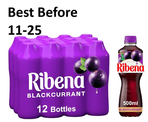 12X500ml Ribena Blackcurrant Juice Drink BBE 11-25 RRP £12 Sale £6.99
