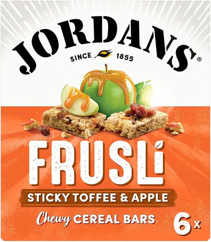 6X30g Jordans Frusli Sticky Toffee & Apple Flavour Cereal Bar | Vegetarian BBE 25-07-25 RRP £18 Sale price £8.99