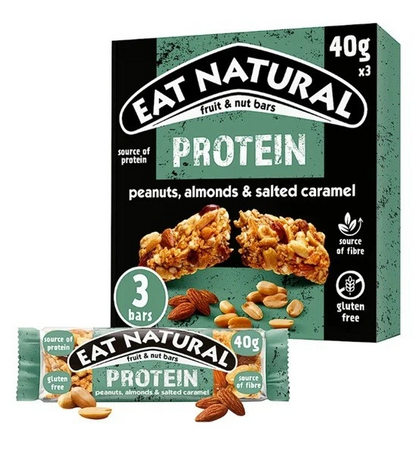 Eat Natural Fruit & Nut Protein Bars with Peanuts, Almonds & Salted Caramel (15 x 40g bars)