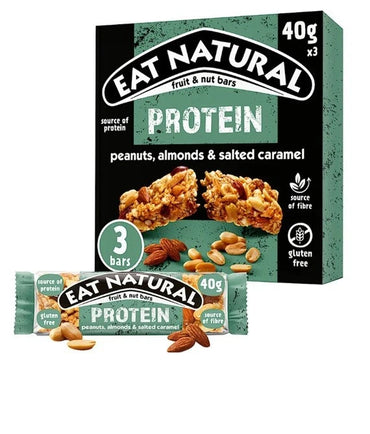 Eat Natural Fruit & Nut Protein Bars with Peanuts, Almonds & Salted Caramel (15 x 40g bars)