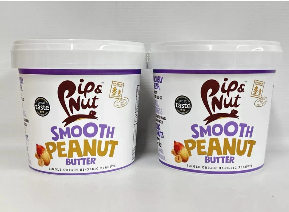 2 X 1kg Pip & Nut Smooth Peanut Butter  BBE 12-25 RRP £15.99 Sale price £6.99