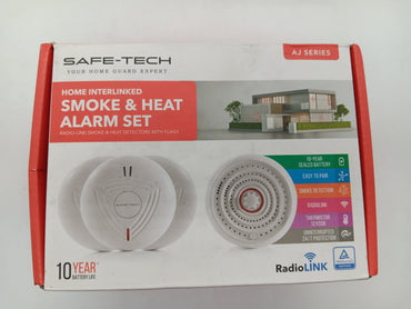 SAFE TECH Wireless Interconnected Smoke Alarm, Smoke Detector 10 Year Battery with Photoelectric Sensor, Fire Alarm with LED Indicator Low Battery and Fault Warning for House and Bedroom, 4 Pack