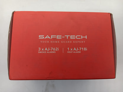 SAFE TECH Wireless Interconnected Smoke Alarm, Smoke Detector 10 Year Battery with Photoelectric Sensor, Fire Alarm with LED Indicator Low Battery and Fault Warning for House and Bedroom, 4 Pack
