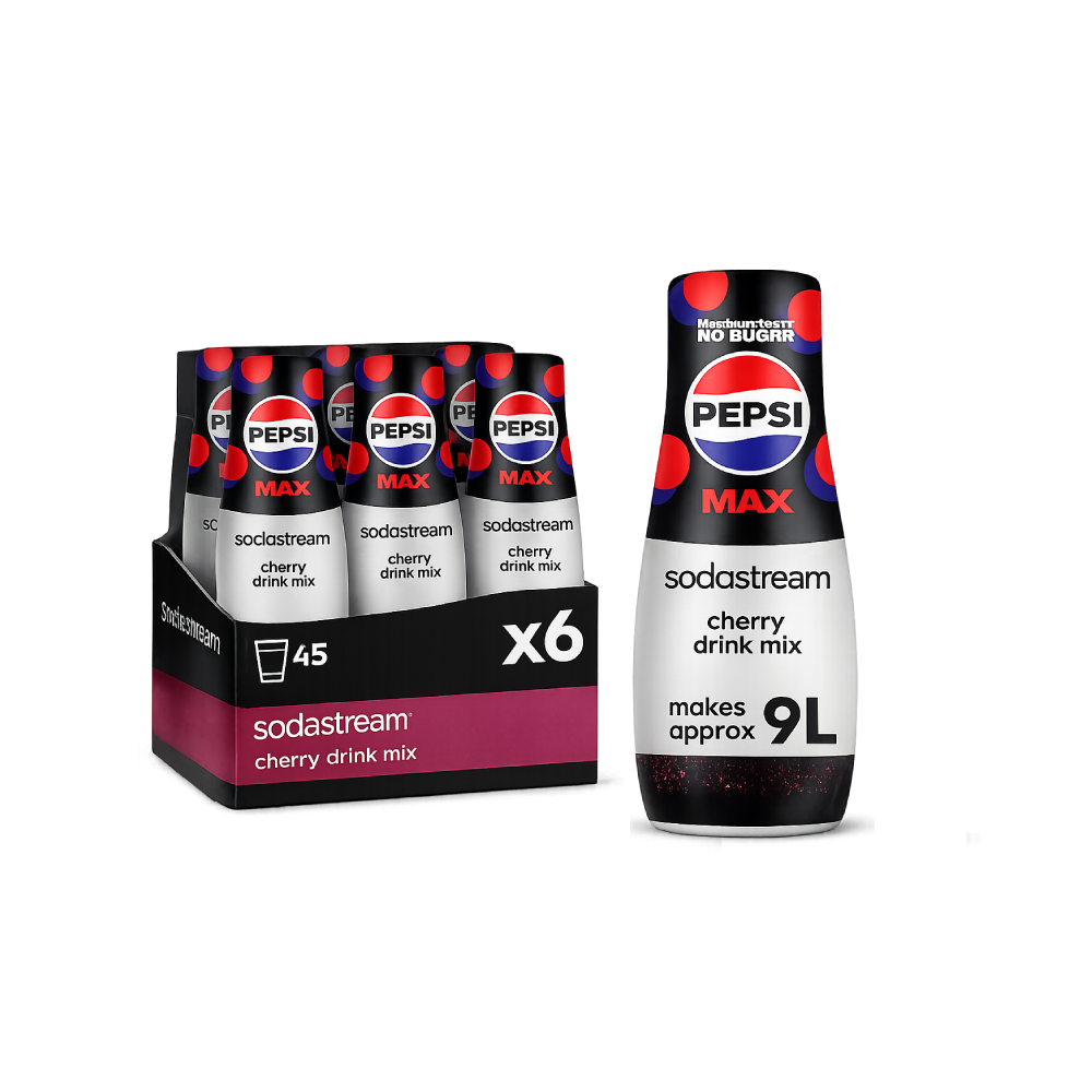 Sodastream Pepsi MAX Cherry Fizzy Water Flavouring Syrup (6x440ml)