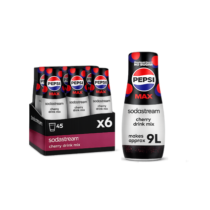Sodastream Pepsi MAX Cherry Fizzy Water Flavouring Syrup (6x440ml)