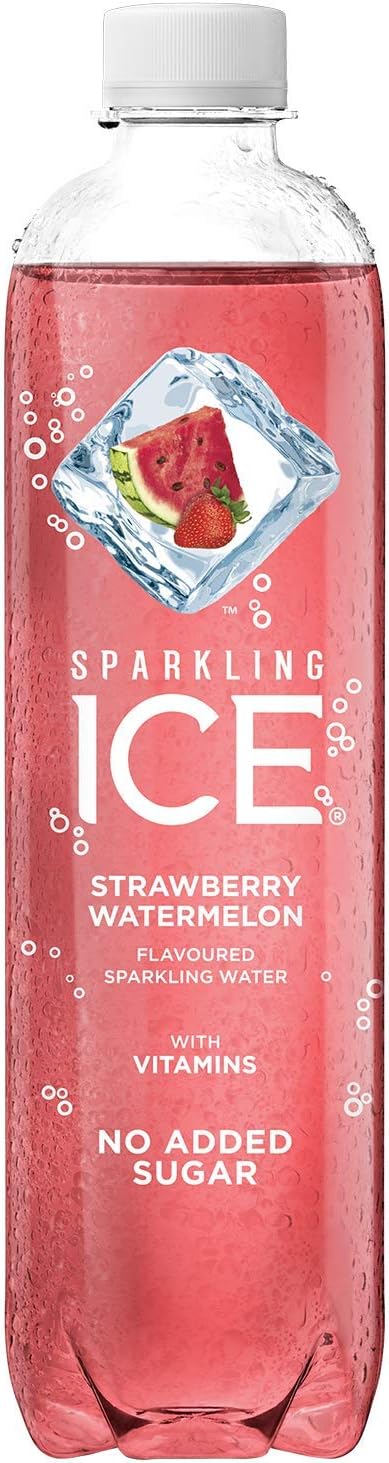 12 x 500ml Sparkling Ice, Strawberry Watermelon Flavored Sparkling Water - Contains Vitamins- Only 12 calories- No Added Sugar - No Carbs BBE JUL25 RRP £9.99 Sale Price £4.99