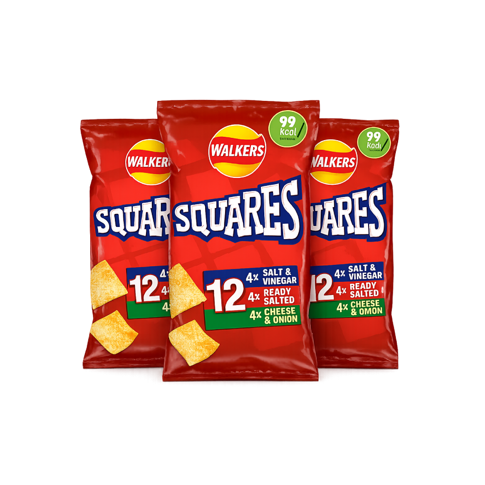 Walkers Squares Variety Multipack Crisps (36x22g)