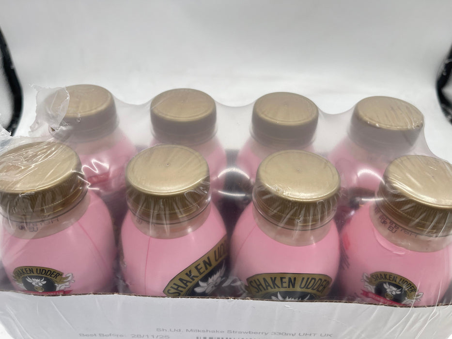 8 X 330ml Shaken Udder Strawberry Dream Milkshake BBE 11-25. RRP £14.99 Sale Price £6