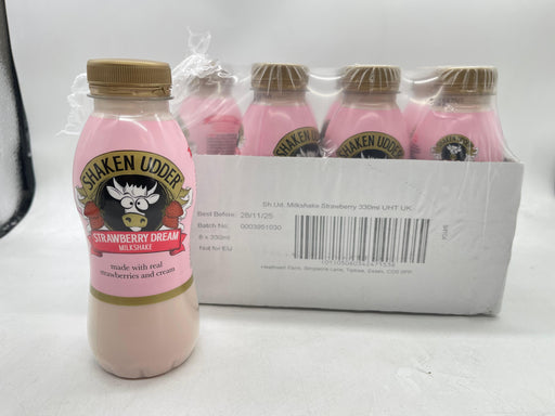 8 X 330ml Shaken Udder Strawberry Dream Milkshake BBE 11-25. RRP £14.99 Sale Price £6
