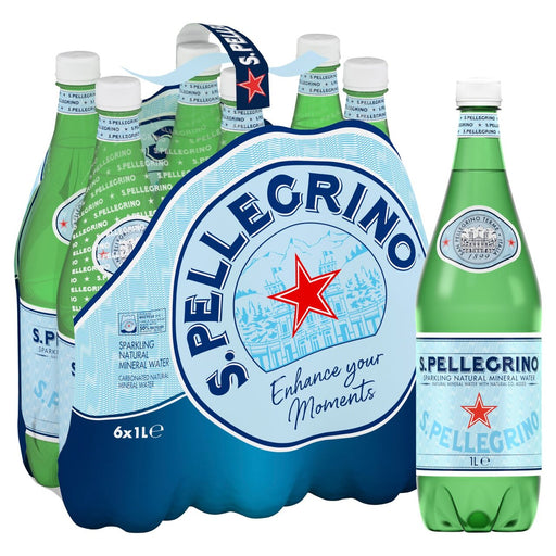 6 x 1L San Pellegrino Sparkling Natural Mineral Water  BBE 05/25 RRP £7.99 Sale Price £2.99