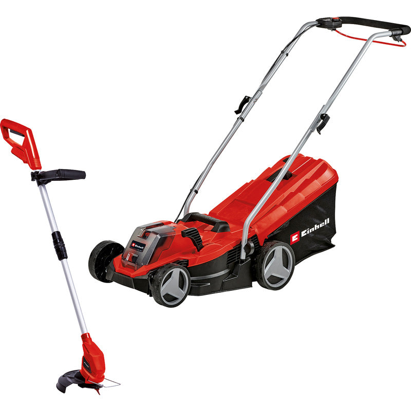 Einhell PXC 18V Cordless Lawn Mower & Grass Trimmer Kit Set + 1 x 4.0Ah Battery for just £109
