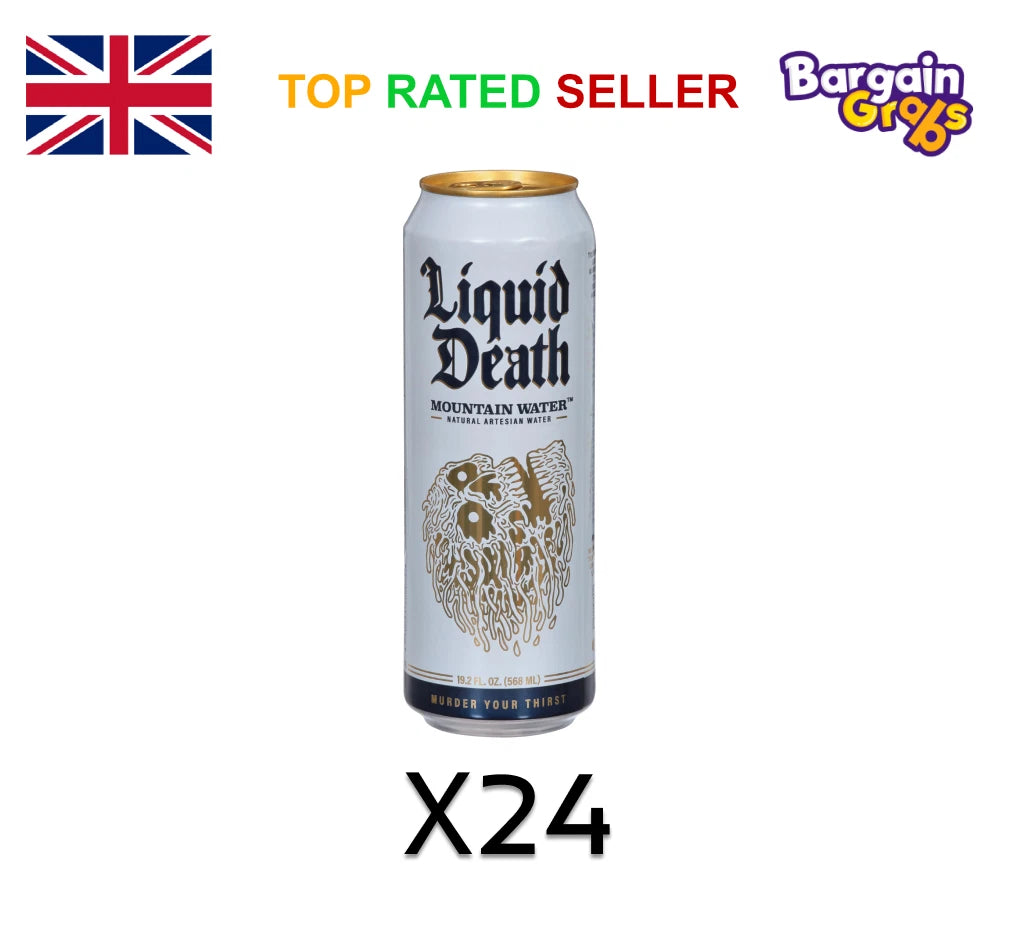 24 x Liquid Death Still Water Cans – Mountain Spring Hydration  BBE 31/07/2026 RRP £14.99 Sale price £8.50