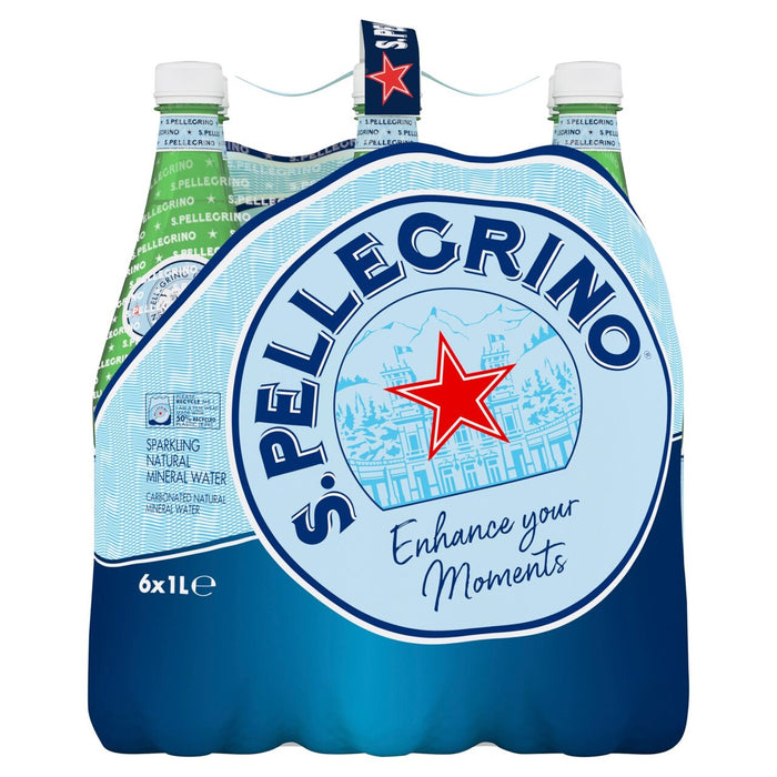 6 x 1L San Pellegrino Sparkling Natural Mineral Water  BBE 05/25 RRP £7.99 Sale Price £2.99