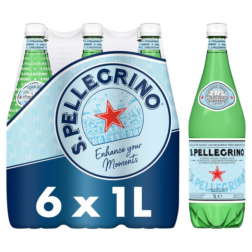 6 x 1L San Pellegrino Sparkling Natural Mineral Water  BBE 05/25 RRP £7.99 Sale Price £2.99
