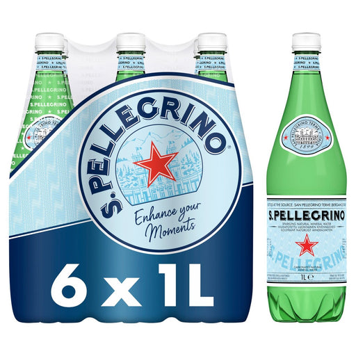 6 x 1L San Pellegrino Sparkling Natural Mineral Water  BBE 05/25 RRP £7.99 Sale Price £2.99