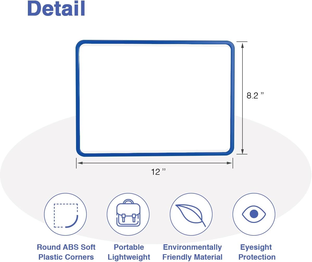2 x Dry Erase Whiteboard,  Double Sided White Board with Dry Erase whiteboard pens and Eraser for Children or School, Home, Office, Remote Learning (Blue, 30cm*21cm)