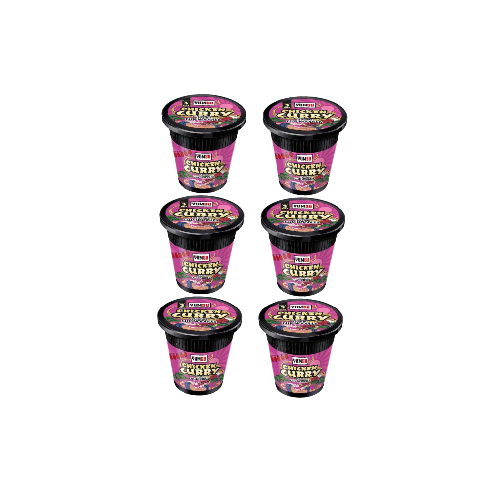Yumsu Halal Certified Instant Chicken Curry Flavoured Noodles (6x60g)