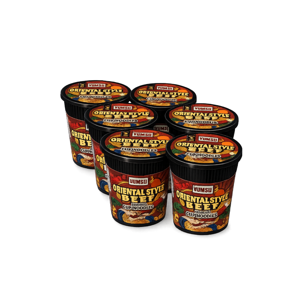 Yumsu Halal Certified Instant Oriental Beef Style Flavoured Noodles (6x60g)